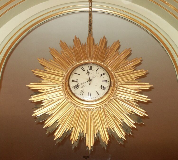 Sunburst wall clock