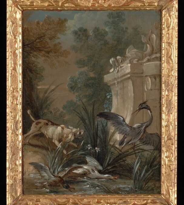 Study for decorative panel with barbet