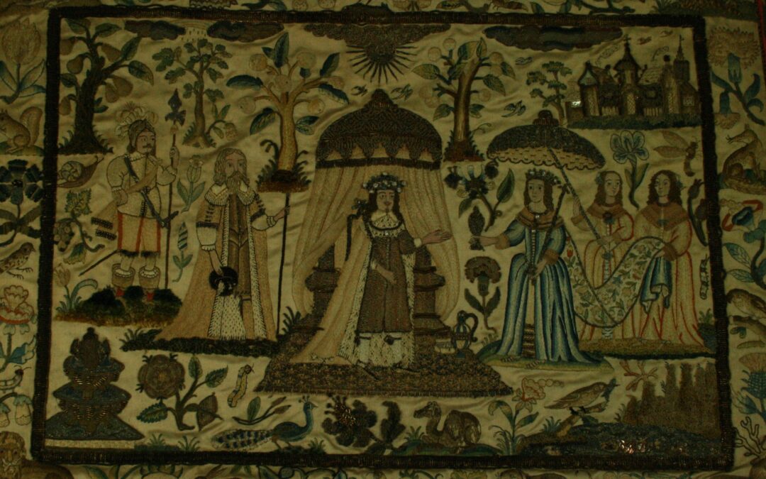 Embroidered panel with the story of Esther