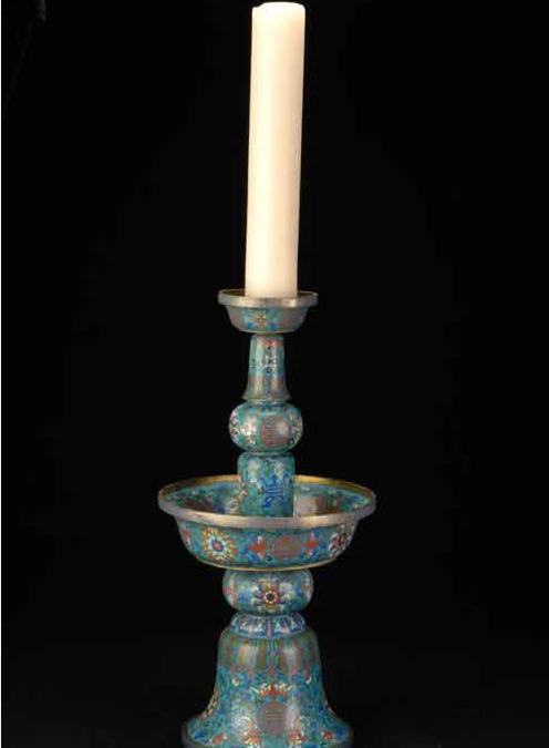 Pair of cloisonné candlesticks