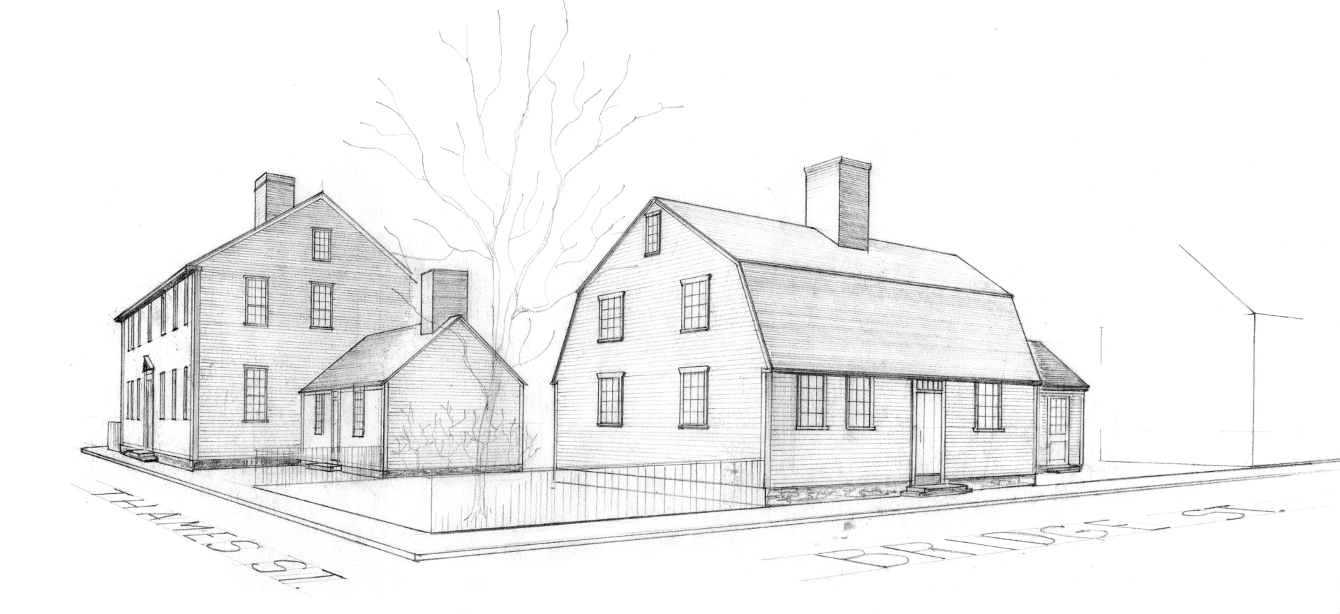 6 Bridge Street line drawing from archive