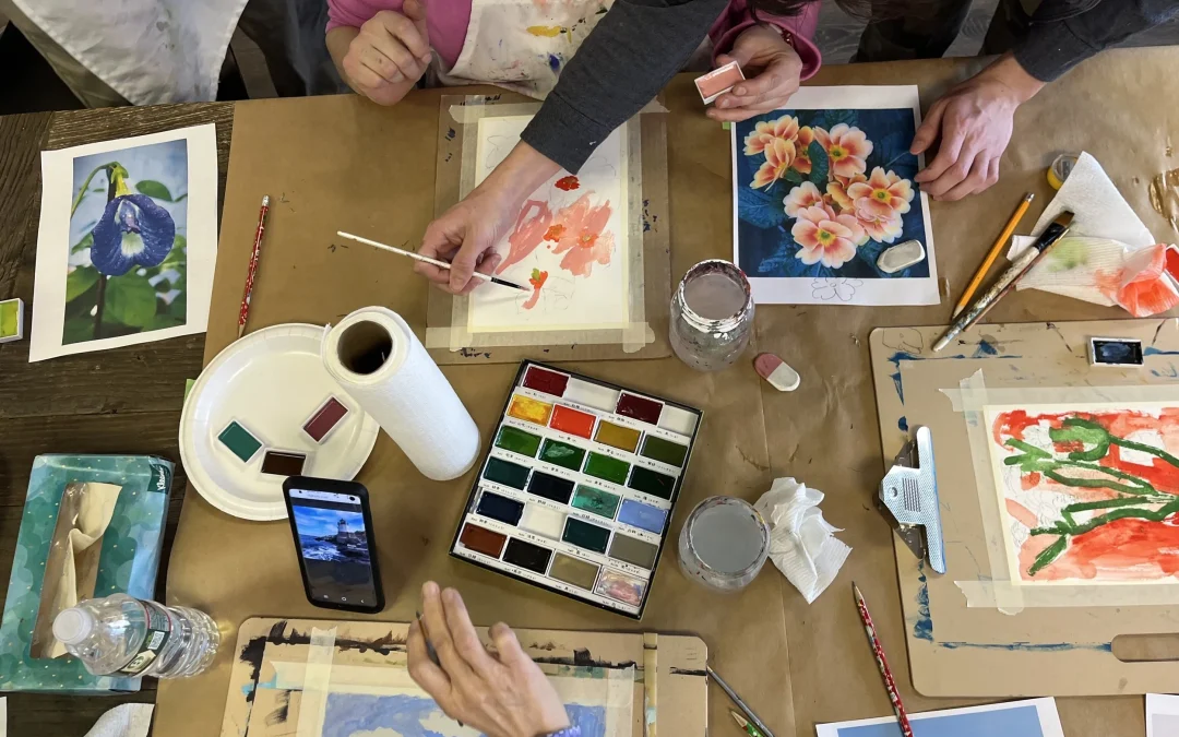 Merit Badge Watercolor Workshop with Downtown Designs